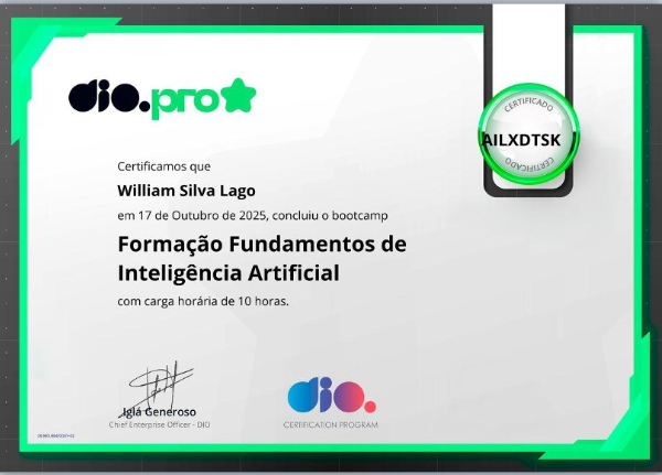 Formação Fundamentos da Inteligência Artificial - DIO